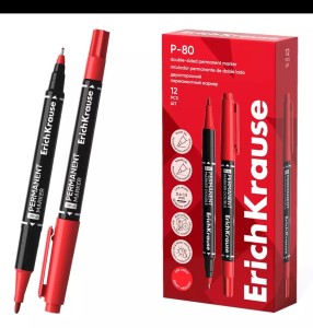 Marker dwustronny DOUBLE P-80 CZERWONY EK48185