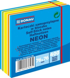 Notes kostka samoprzyl.DONAU 76x76 neon-pastel