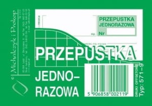 Przepustka jednorazowa A7 (571-9)