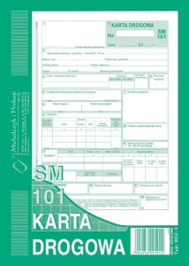 Karta drogowa A5 bez numeracji Sm-101 (802-3)