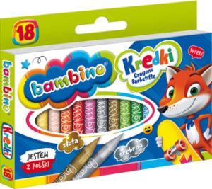 Kredki BAMBINO świecowe 18-kolor.