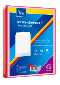 Teczka ofert.A4 40 kosz.CZERW (BT630-C40) TETIS