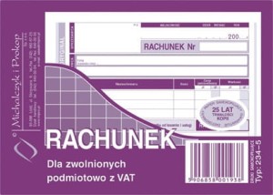 Rachunek A6 zw.z VAT (poz.) (234-5)