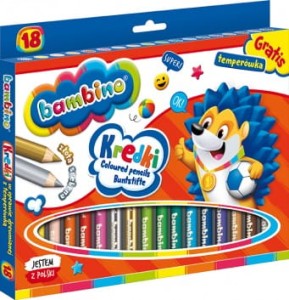 Kredki BAMBINO 18-kol. w drewnie+temp.