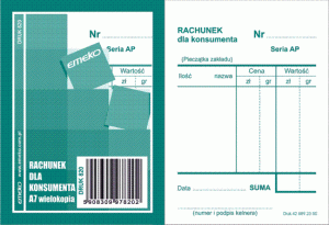Rachunek konsumenta A7 EMEKO (820)